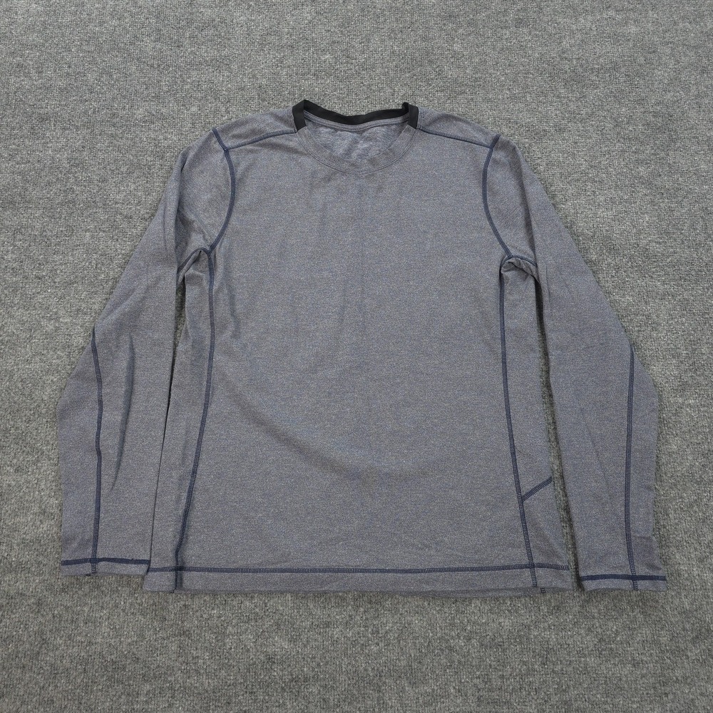 Lululemon Shirt Mens XL Blue Core Crew Performance Base‎ Layer Gym Run Athletic